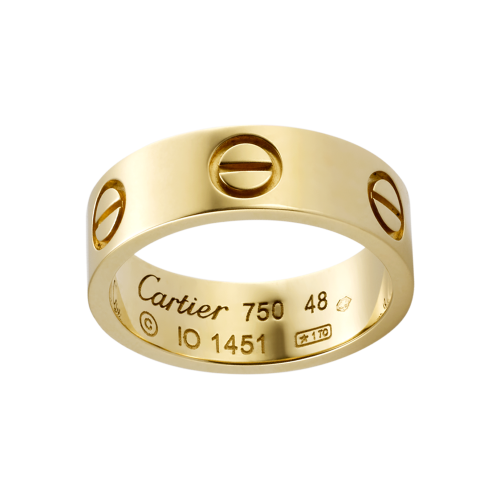 melhor replica Cartier love anel banhado com ouro amarelo