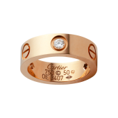 AAA quality Cartier LOVE ring 3 diamonds in rose gold replica