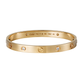 Fashion Cartier LOVE bracelet imitation pink gold with 4 diamonds and screwdriver