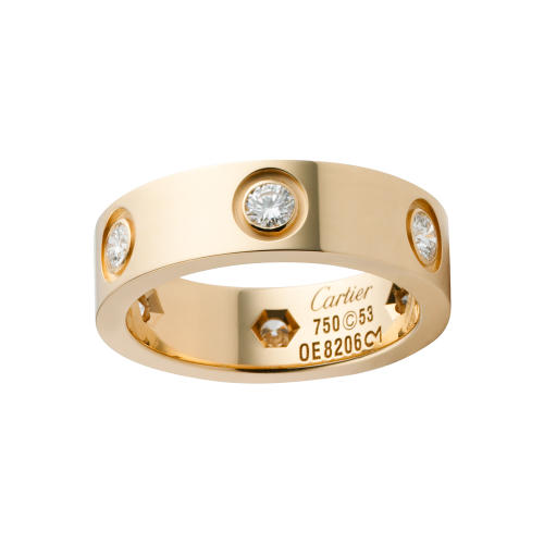 Cartier LOVE ring Replica with 6 diamonds 18K yellow gold