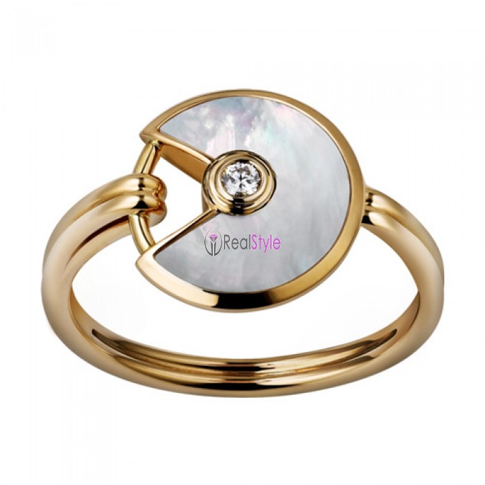 cartier diamond and mother of pearl ring
