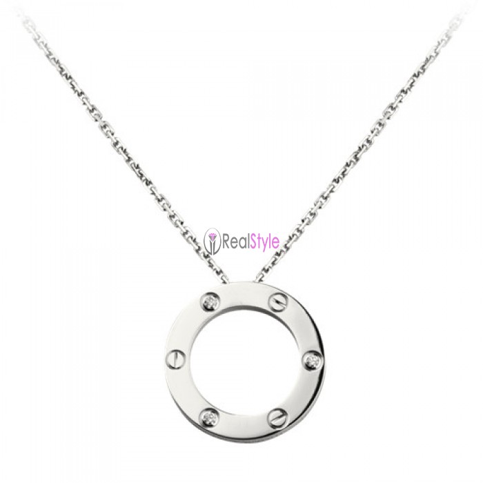 cartier love necklace white gold with 3 