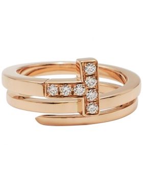 Tiffany Unique Model Tiffany T Rose Gold Square Wrap Ring Womens Diamonds Jewellery Replica 