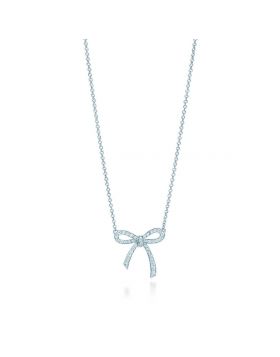 Dupe Tiffany Bow Bowknot Pendant Studded Crystals Necklace Christmas Gift Girls Jewelry Malaysia Sale