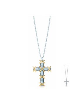 Replica Tiffany Schlumberger Ten Stone Cross Pendant Necklace Diamonds Best Gift Jewelry 23926261/23926296
