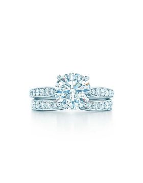 Women's Most Fashion Tiffany Harmony Double Row Diamonds 925 Sterling Silver Engagement Ring 