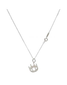 2020 Hot Selling Tiffany Crown Charm Silver Necklace Female 18K White Gold For Sale HK 41CM