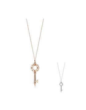 Tiffany Atlas Pierced Key Inlaid Crystals Pendant Necklace 2018 Latest Design Best Gift Women Sale GRP09023