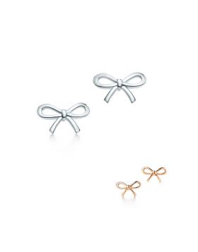 Wholesale Tiffany Bow Bowknot Earrings Sterling Silver Best Gift For Women Valentine's Day 25142896/35203389