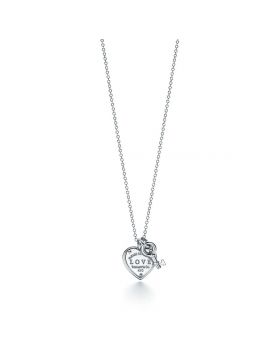2020 Hot Selling Tiffany Return To 925 Silver Heart Lock Key Pendant Women Fake Necklace In HK 