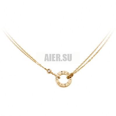 cartier love necklace yellow gold with 2 Diamonds double stranded