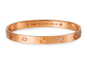 Cartier Love 5th generation rose gold bracelet with diamond for