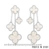 Van Cleef & Arpels White Gold Magic Alhambra Earclips,White Mother of Pearl 4 Motifs