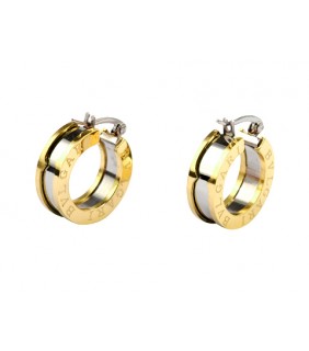 Replica Bvlgari B.ZERO1 Hoop Earrings in Yellow Gold and Steel