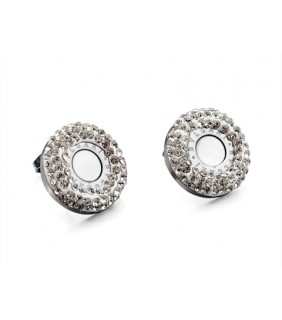 Replica Bvlgari Stud Earings in 18K White Gold with Mother of Pe