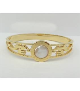Bulgari TUBOGAS Bracelet in Yellow Gold with Mother of Pearl