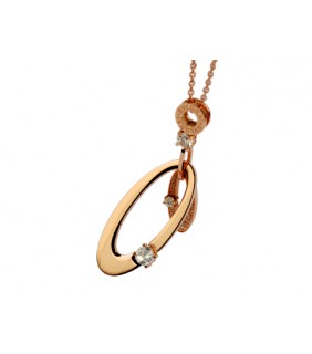 Bulgari Diamonds Charm Pendant Necklace in 18kt Pink Gold with P