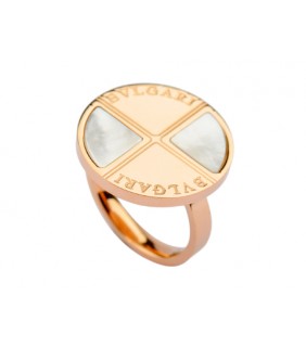 Bvlgari Round Ring in 18kt Pink Gold with Mother of Pearl