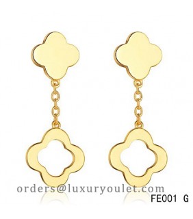 Van Cleef and Arpels Byzantine Alhambra Earrings Yellow Gold