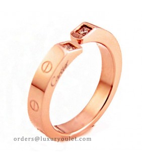 Cartier LOVE Ring in Pink Gold Set With 2 Diamonds