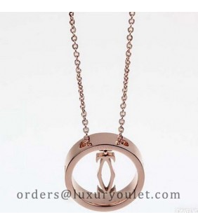 cartier LOVE Necklace With Double "C" Charm in 18kt Pink Gold