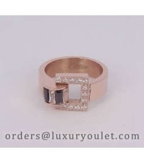 Cartier Ring in Pink Gold with Diamonds-Paved
