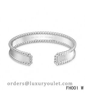 Van Cleef & Arpels Open Cuff Bracelet,White Gold