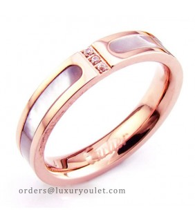 Cartier Wedding Band Ring in 18k Pink Gold With Mother-of-pearl&Diamonds