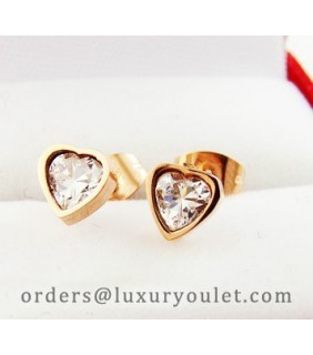 Cartier Hear Diamond Earrings in Pink Gold