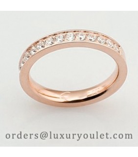 Cartier Wedding Band Ring in Pink Gold Paved With Diamonds,REF:B4071500