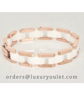 Cartier Maillon Panthere Bracelet in 18k Pink Gold With White Ceramic