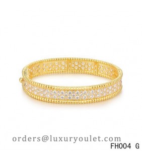 Van Cleef & Arpels Perlee Bracelet with Diamonds,Yellow Gold,Medium Model