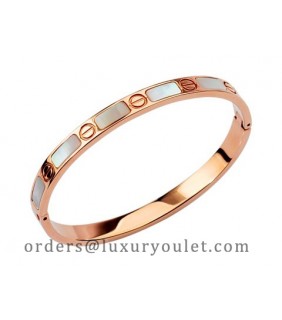 Cartier 18kt Pink Gold Love Bangle with Mother of Pearl
