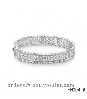 Van Cleef & Arpels Perlee Bracelet with Diamonds,White Gold,Medium Model