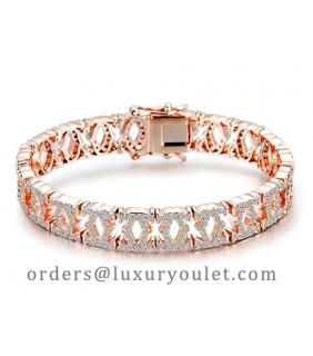 C De Cartier Bracelet in 18kt Rose Gold with Full Paved Diamonds