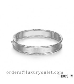 Van Cleef & Arpels Perlee Signature Bracelet,White Gold,Medium Model