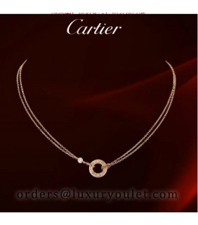 Cartier LOVE Circle Necklace in 18K Pink Gold With Diamonds