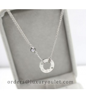 Cartier LOVE Circle Necklace in 18K White Gold With Diamonds