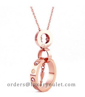 Cartier Screwdriver LOVE Necklace in 18k Pink Gold With Diamond
