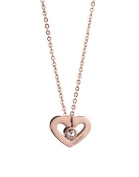 Cartier Women's Hearts And Symbols Rose Gold-plated Inlaid Crystal Pendant Necklace Birthday Gift Sale Canada B3040400