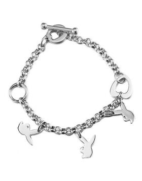 Cartier Bunny Pendant Silver-plated Chain Bracelet Girls Boys Birthday Gift America Price