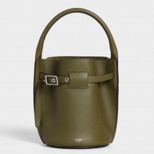 Celine Nano Big Bag Bucket In Army Green Calfskin