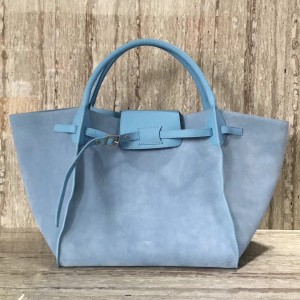 Celine Medium Big Bag In Blue Suede Calfskin