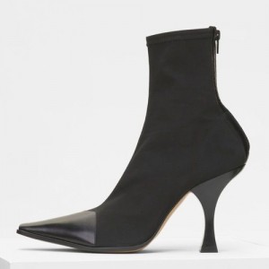 Celine Madame Ankle Boot In Noir Gros Grain Stretch