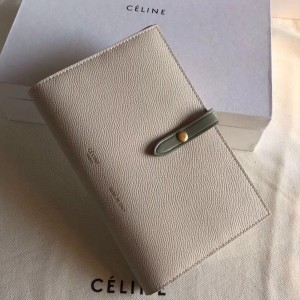 Celine Beige/Khaki Strap Large Multifunction Wallet