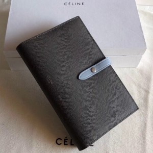 Celine Ardoise/Aque Strap Large Multifunction Wallet