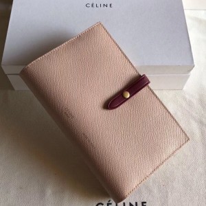 Celine Pink/Bordeaux Strap Large Multifunction Wallet