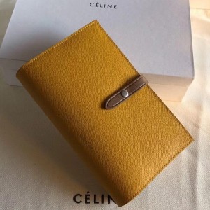 Celine Yellow/Alezan Strap Large Multifunction Wallet