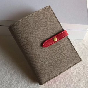 Celine Taupe/Red Strap Medium Multifunction Wallet