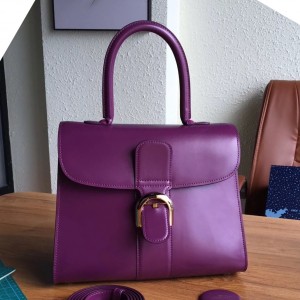 Delvaux Brillant MM Bag In Prune Box Calfskin
